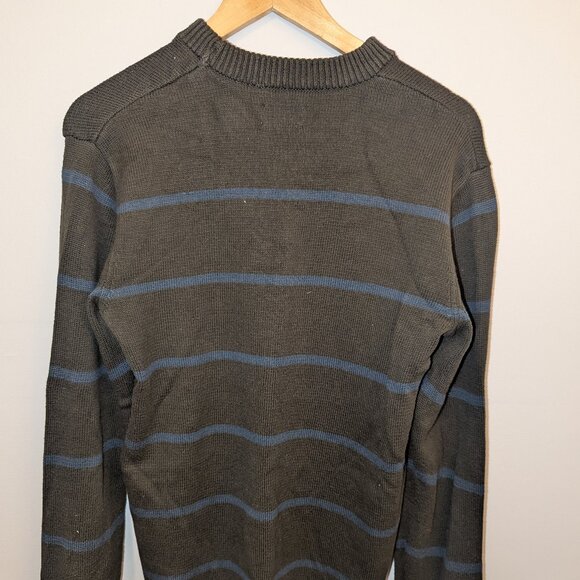 Men's Frank & Oak Green/Blue Stripe Sweater - Picture 2 of 8
